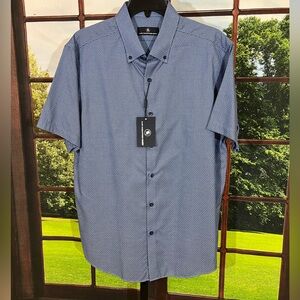 Nwt Hart Schaffner Marx mens large blue shirt sleeve button down shirt